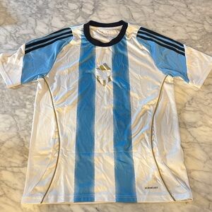 Adidas Blue and White Messi Soccer Jersey